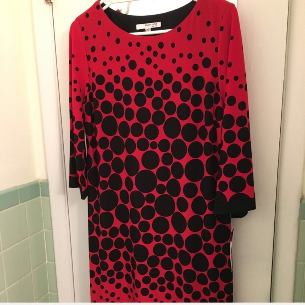 NEW red and black polka dot dress
